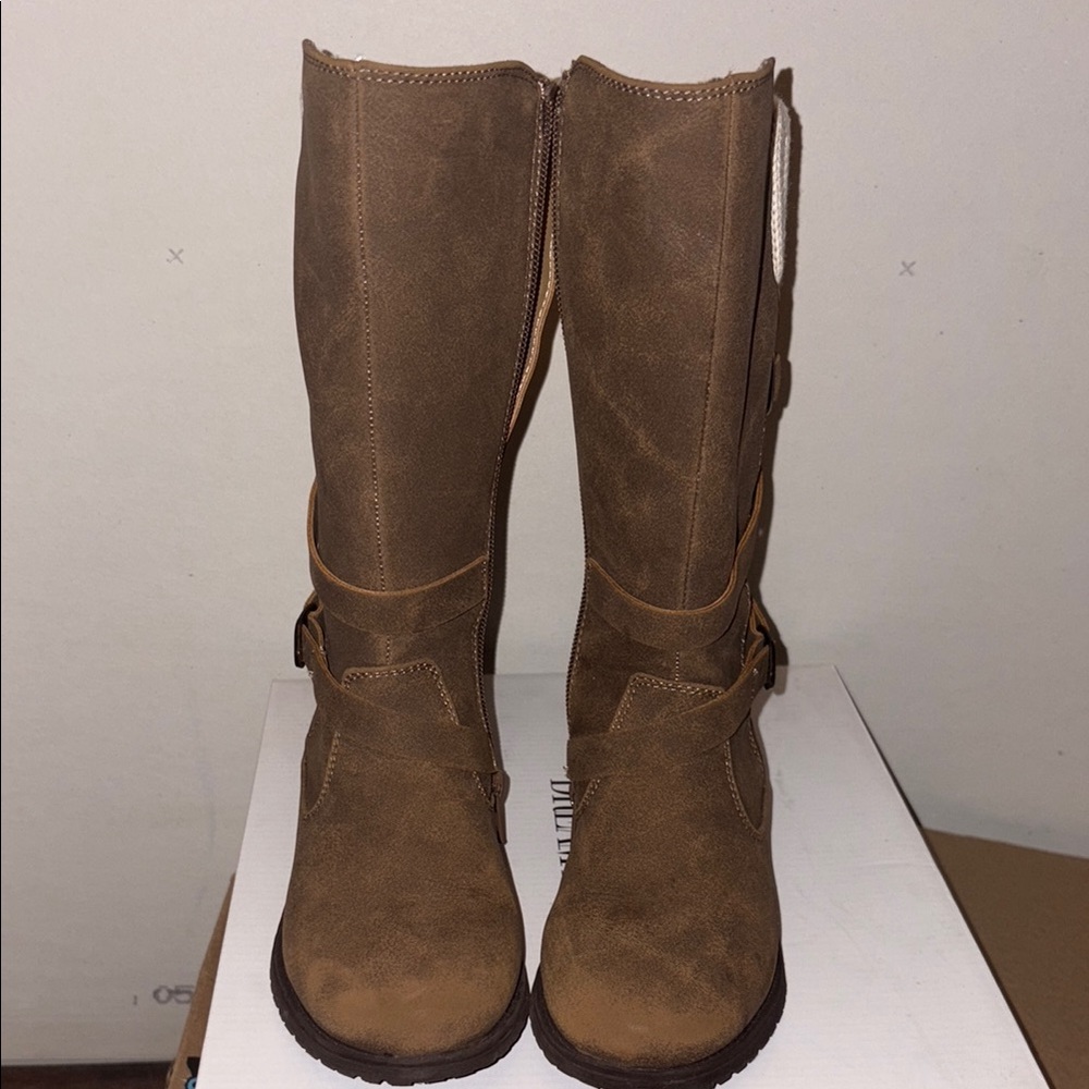 Rachel Zoe Brown Suede Mid-Calf Boots with Plush Lining